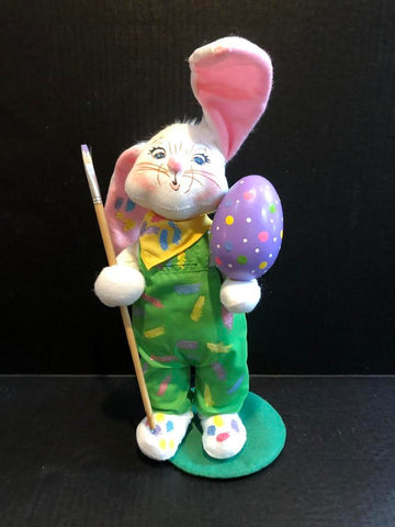 ANNALEE LARGE 17" EASTER PAINTER RABBIT FIGURINE DOLL