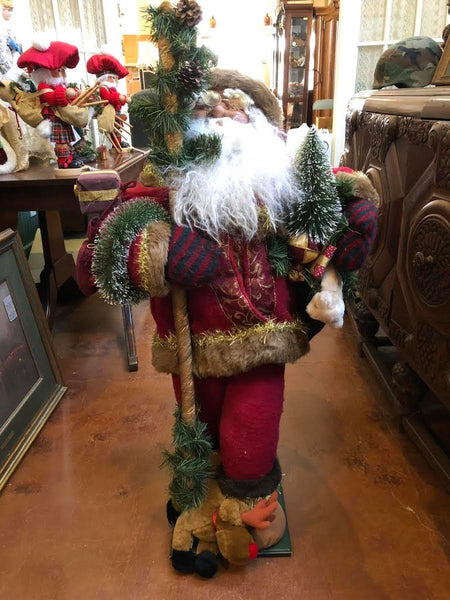 VERY NICE AND LARGE 45" TALL CHRISTMAS WOODLAND SANTA FIGURINE