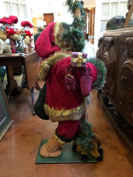 VERY NICE AND LARGE 45" TALL CHRISTMAS WOODLAND SANTA FIGURINE