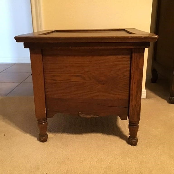 ANTIQUE OAK BEDSIDE CHAMBER POTTY CHAIR STAND