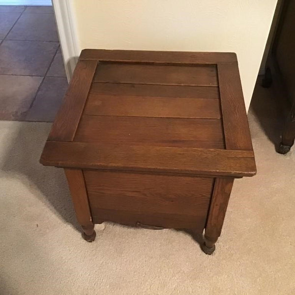 ANTIQUE OAK BEDSIDE CHAMBER POTTY CHAIR STAND