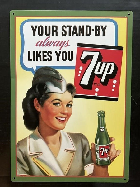 7UP GRAPHICS METAL TIN SIGN