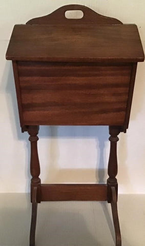 VINTAGE WOODEN STANDING SEWING STORAGE CABINET