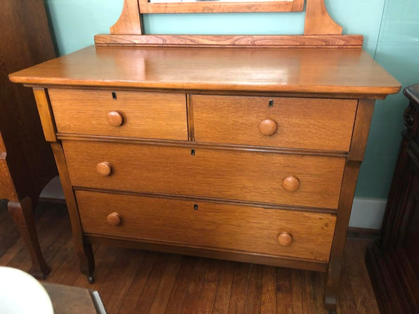 ANTIQUE MIRRORED DRESSER ON CASTERS