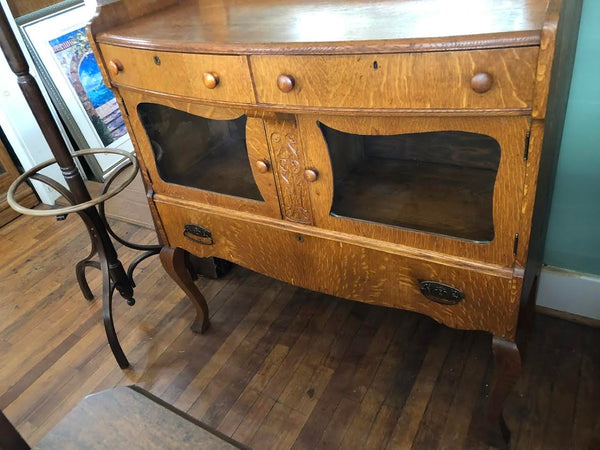 ANTIQUE MIRRORED SIDEBOARD CREDENZA