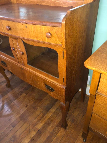 ANTIQUE MIRRORED SIDEBOARD CREDENZA