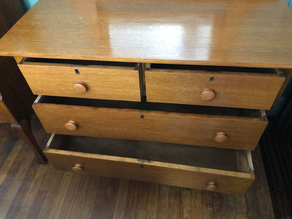 ANTIQUE MIRRORED DRESSER ON CASTERS