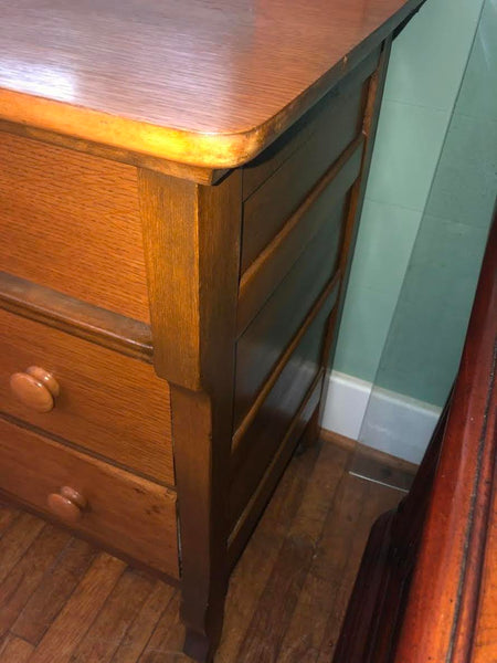 ANTIQUE MIRRORED DRESSER ON CASTERS