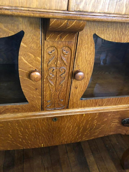 ANTIQUE MIRRORED SIDEBOARD CREDENZA