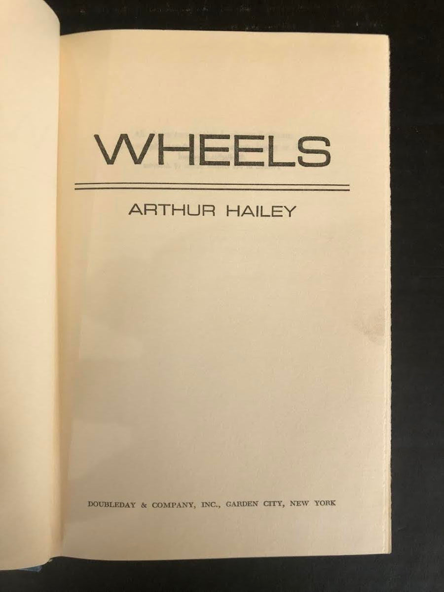 1971 WHEELS BY ARTHUR HALEY (HARDBACK BOOK) – The Oaks of Montgomery ...