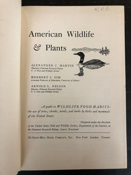 1951 AMERICAN WILDLIFE & PLANTS BY MARTIN, ZIM, AND NELSON (HARDBACK)