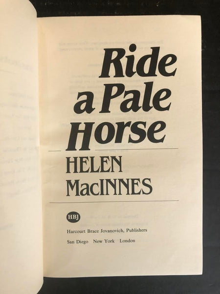 1984 RIDE A PALE HORSE BY HELEN MACINNES BOOK