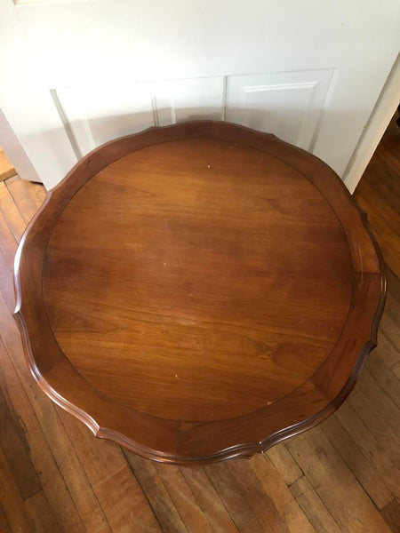 VERY NICE ETHAN ALLEN (?) WOOD ROUND END TABLE