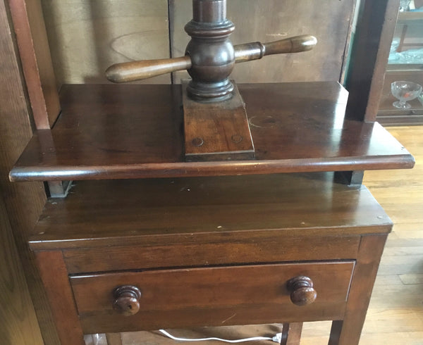 ANTIQUE WOODEN BOOK PRESS STAND TABLE