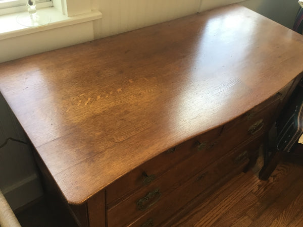 Antique Serpentine Front Golden Oak Dresser