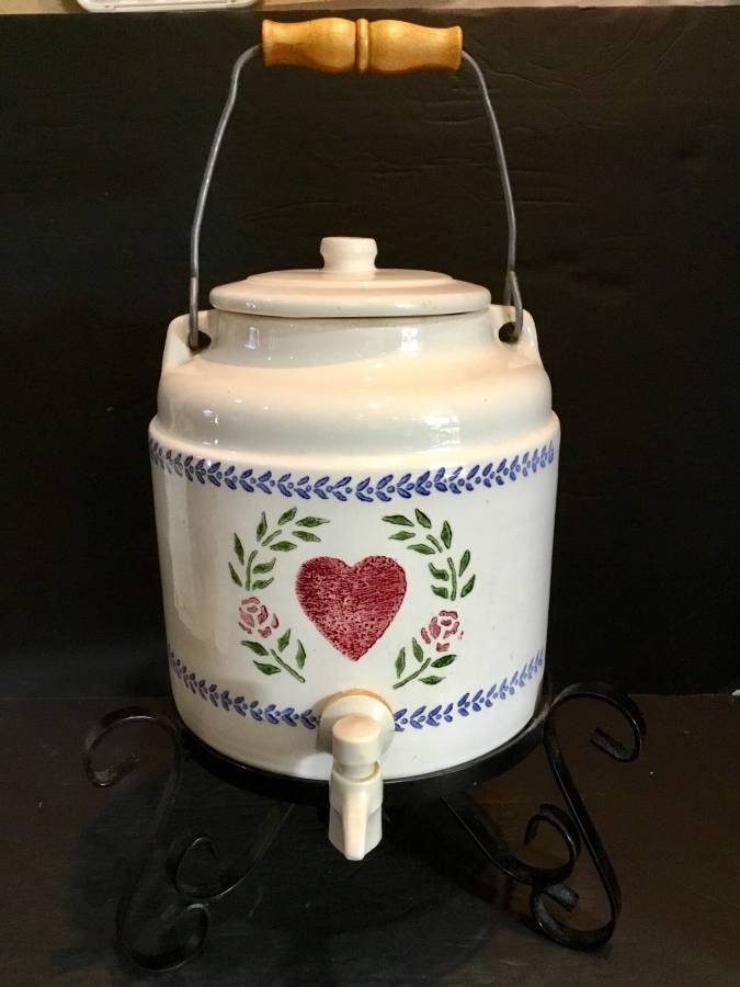 Large Crock Pottery Tea Coffee Server with Handle