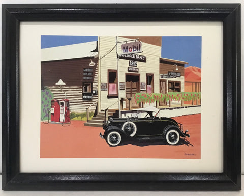 Nostalgic Model A Ford Mobil Service Station Framed Print