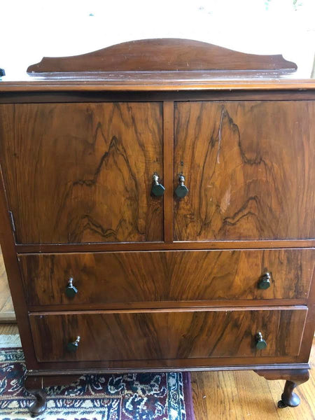 ANTIQUE BUREAU CABINET ON CASTERS