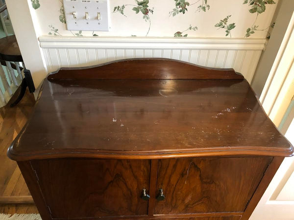 ANTIQUE BUREAU CABINET ON CASTERS