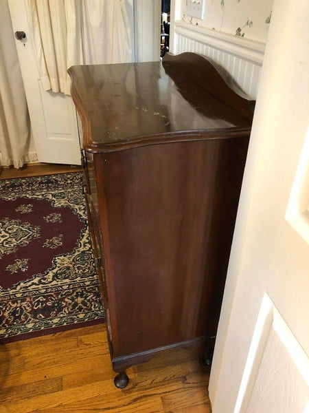 ANTIQUE BUREAU CABINET ON CASTERS