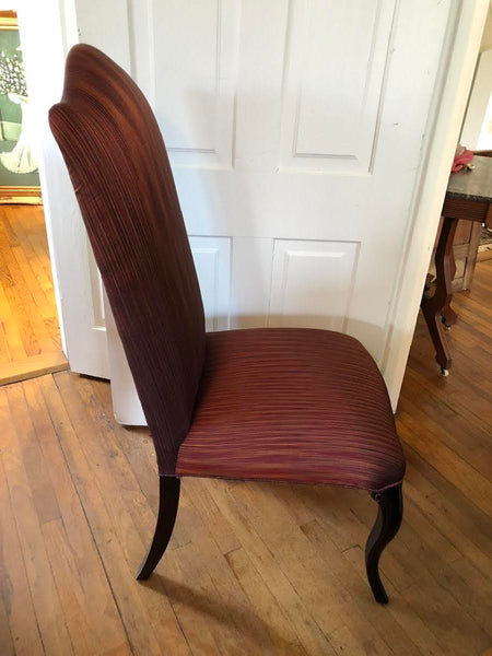 BEAUTIFUL WINE COLOR UPHOLSTERED PARSON'S CHAIR