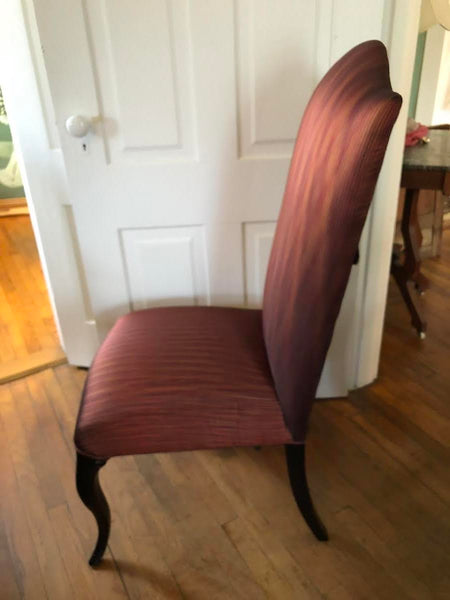 BEAUTIFUL WINE COLOR UPHOLSTERED PARSON'S CHAIR