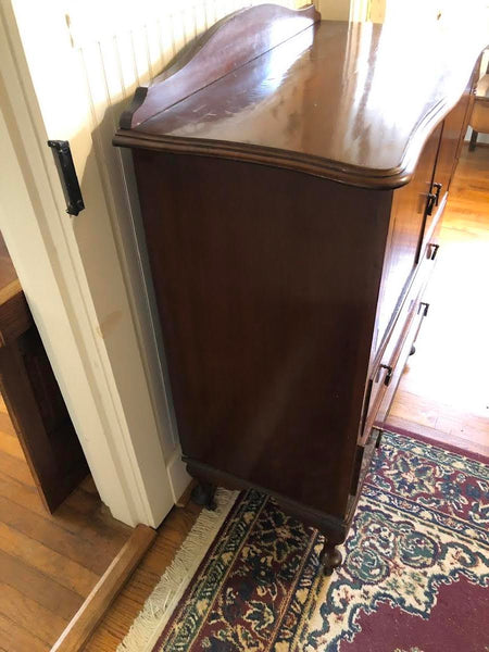 ANTIQUE BUREAU CABINET ON CASTERS