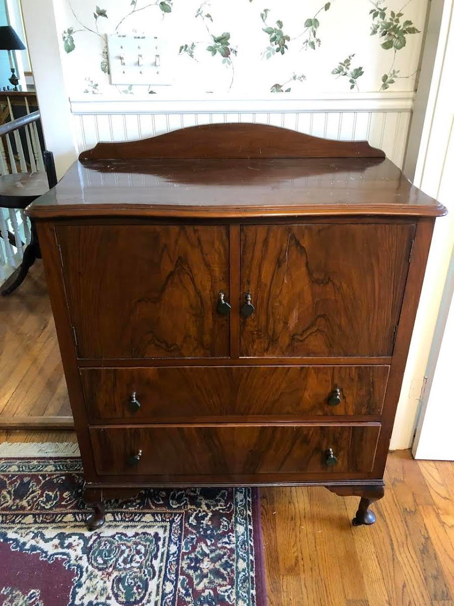 ANTIQUE BUREAU CABINET ON CASTERS – The Oaks of Montgomery Antiques