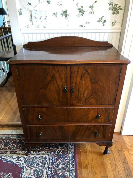 ANTIQUE BUREAU CABINET ON CASTERS