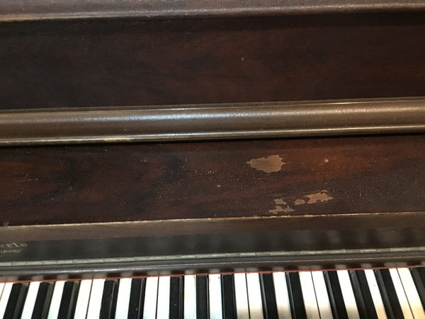 1923 H C Bay Co. Upright Walnut Player Piano (Serial #1594) w/ Bench