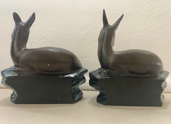 Set of (2) Cast Metal Deer or Doe Book Ends