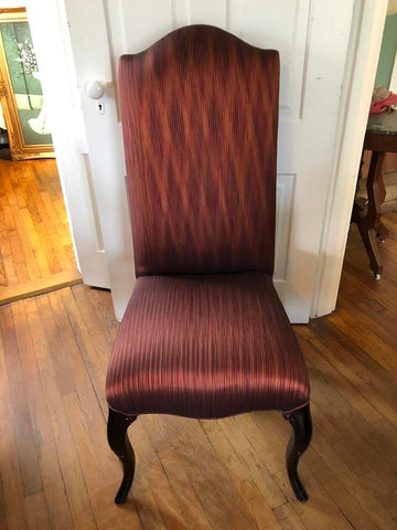 BEAUTIFUL WINE COLOR UPHOLSTERED PARSON'S CHAIR