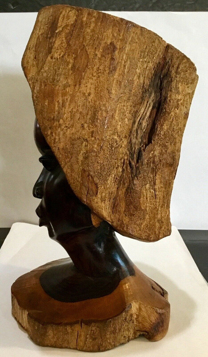 Hand Carved Wooden African Bust Sculpture – The Oaks of Montgomery Antiques