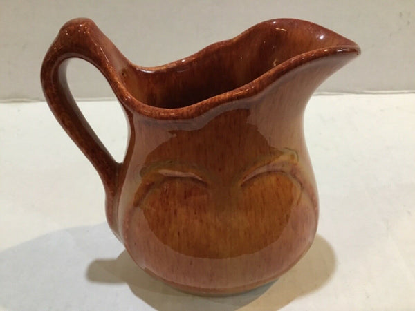 Vintage Frankoma Pottery Mini 4” Reddish Yellow Colored Creamer