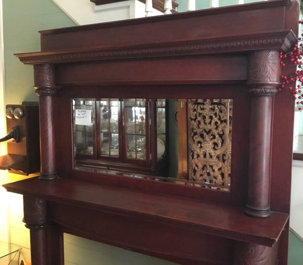 Beautiful Mirrored Oak Fireplace Mantle