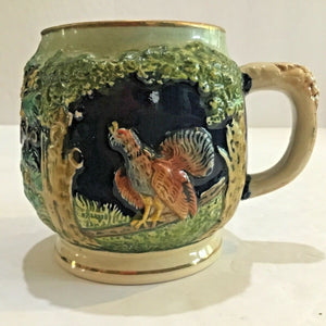 West German Hunting Scene Short Beer Stein Mug 3.5”