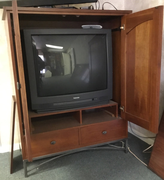 Wooden Entertainment Cabinet With Metal Legs 46”x59”x24”