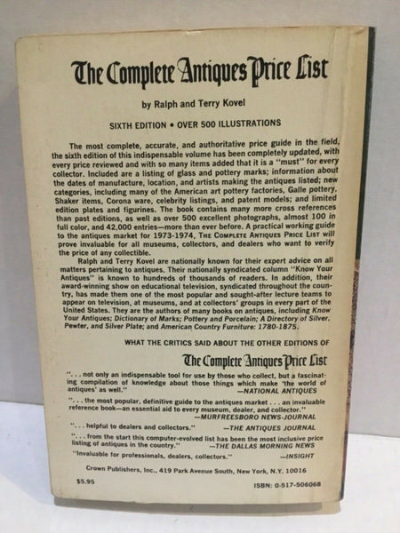 1973, The Complete Antiques Price List, Ralph & Terry Kovel