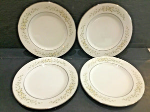 Set of (4) Crown Victoria China Carolyn Pattern Bread & Butter Plates