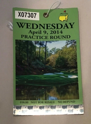 2014, Augusta, GA Masters Wednesday Practice Round Pass X07307