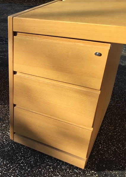 Vintage Krug Mid-Century Style Oak Desk With Locking Drawers