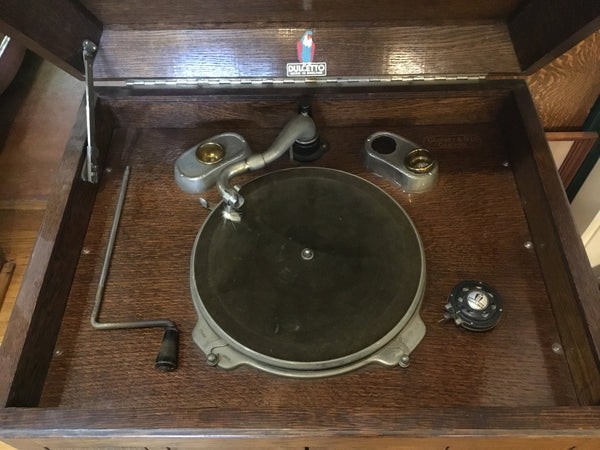 Antique Dulcetto Hand Crank Phonograph By Godfrey & Co.