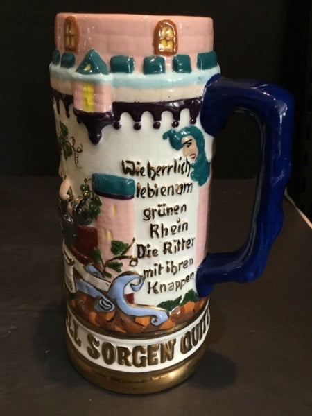 In Durst'ger Mit. All Sorgen Quitt Ceramic Beer Stein