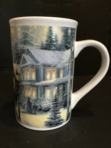 2007 Thomas Kinkade Christmas Celebration Street Scene Coffee Mug