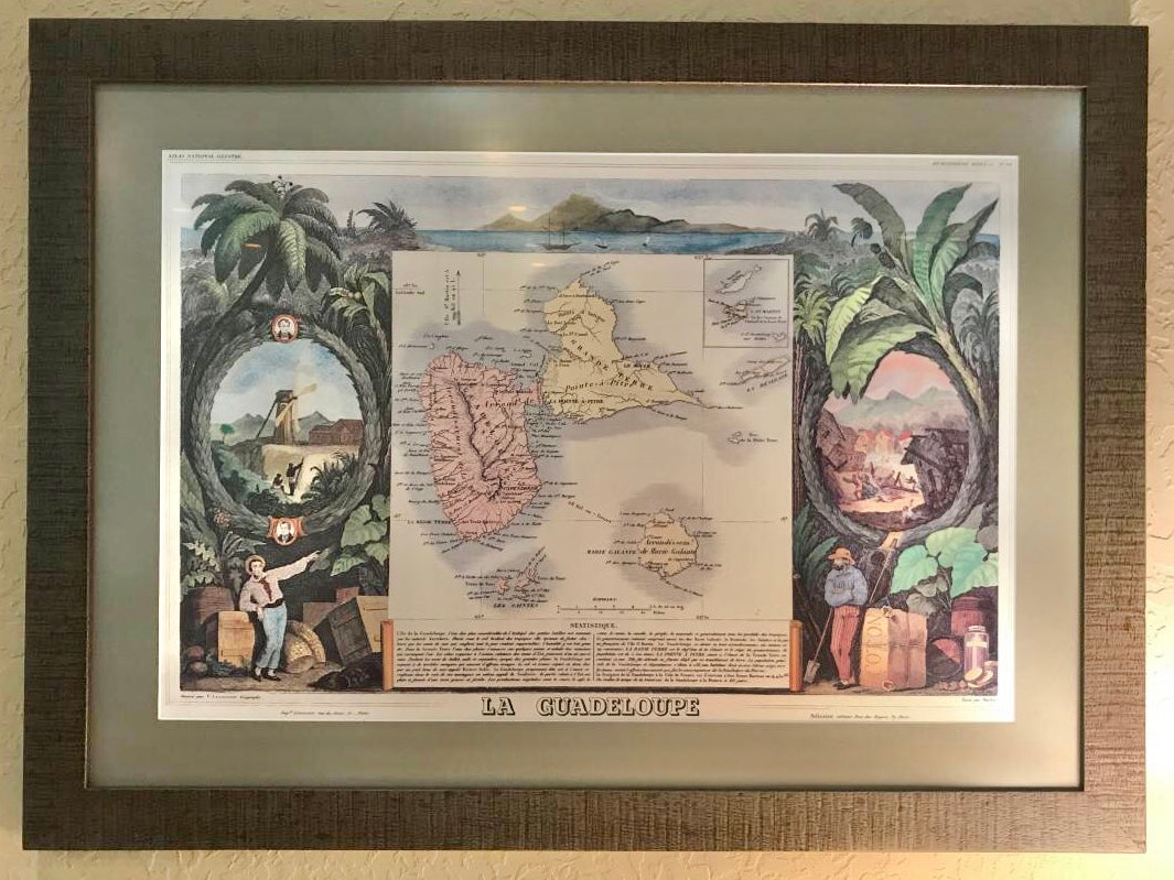 Vintage La Guadeloupe National Atlas Map By Rue De Neyers Poster