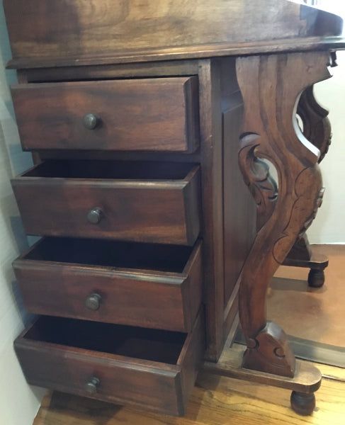 Antique English Walnut Davenport Desk