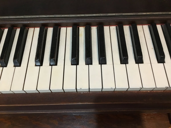 1923 H C Bay Co. Upright Walnut Player Piano (Serial #1594) w/ Bench