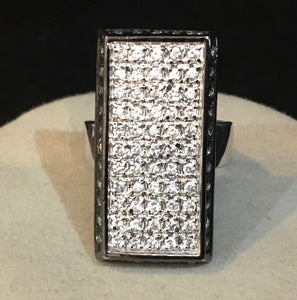 Laser Cut Diamonds Set In .925 Sterling Silver Ring Size 7