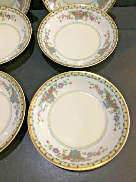 SET OF (6) B & CO. FRANCE BERNARDAUD LIMOGES FLEURETTE 5.5” BERRY BOWLS