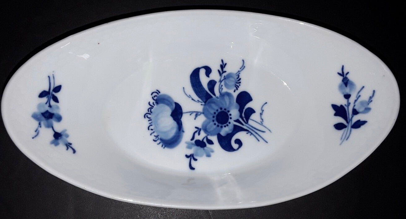 HK Import Blue Flowers Braided Oval Bowl